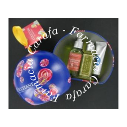 Palla di latta contenente 1 gel doccia 1 shampoo 1 cremina mani