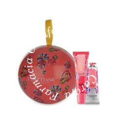 Palla di latta contenente 1 cremina mani 1 balsamo labbra